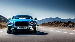 third generation Bentley Continental GT by its overall design. The front bumper seems to be derived from the BMW M3 (F80) and BMW M4 (F82/F83), while the headlights were most likely taken from modern Porsches, such as the Porsche 991. The tail lights and rear chrome trim might be based on the Lagonda Taraf, 4K, Ultra Detailed, rear view, rear view