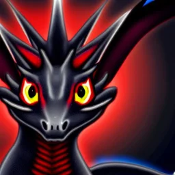 Dragon noir aux yeux rouges, dragon blanc aux yeux bleus