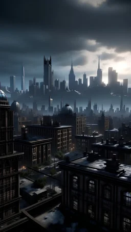 ultra realistic image of gotham city