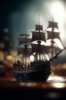 A ship , waves and digits, shot on Hasselblad h6d-400c, zeiss prime lens, bokeh like f/0.8, tilt-shift lens 8k, high detail, smooth render, down-light, unreal engine, prize winning