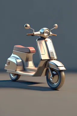 lowpoly metallic scooter