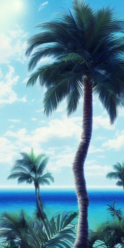 1980's aesthetic vaporwave Palm tree