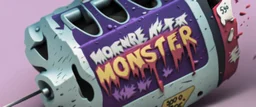 monster more angry and more 90s style, angry fast, extreme, wild, so so angry, red and purple background with 90s style slashes, 45 degree angle, ferce,