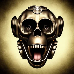 steampunk monkey headskull worrior