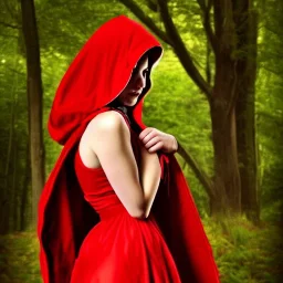 fondling flirty, gorgeous red riding hood