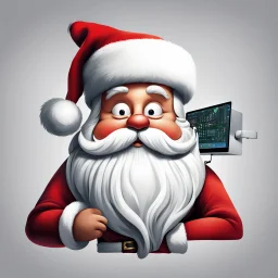 Santa Claus installing a Linux distribution