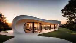 614, delightful, sensitive, confident, parabolic home with cusps, delicate, sunrise, architecture, award-winning photograph, beautiful composition, filled with beautiful detail, delicate colour, chiaroscuro