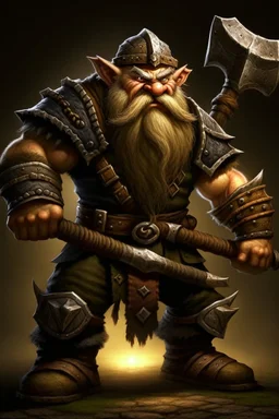 gnome warrior enraged fury berserker fantasy barbarian armored wild savage angry axes cleaver attack striking swinging chopping dual wielding two weapons mad consumed warcraft war knight soldier strong attacking