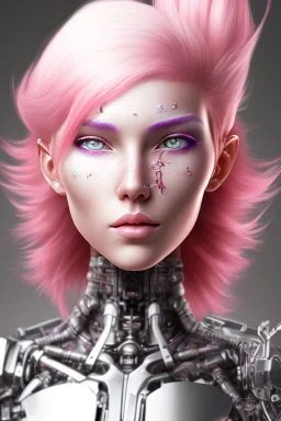 cyborg, pink hair,seven