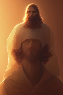 Jesus portrait at dawn by atey ghailan, golden light , heaven, volumetric light, high detail, perfect