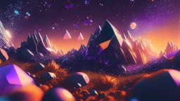 black orange crystal cosmic and galactic ambiance hill field Park sunny sky stars night surreal, full of details, smooth, bright sunshine，soft light atmosphere, light effect，vaporwave colorful, concept art, smooth, extremely sharp detail, finely tuned detail, ultra high definition, 8 k, unreal engine 5, ultra sharp focus white and violet landsacape with multicolored crystals falling from the sky, full of details, smooth, bright sunshine，soft light atmosphere, light effect，vaporwave