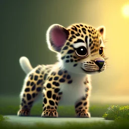 pixar art style of cute baby leopard dog in natural environment, big round eyes, monotone color, full body, au naturel, hyper detailed, digital art, trending in artstation,cinematic lighting, studio quality, smooth render, unreal engine 5 rendered, octane rendered, art style by klimt and nixeu and ian sprigger and wlop and krenz cushart