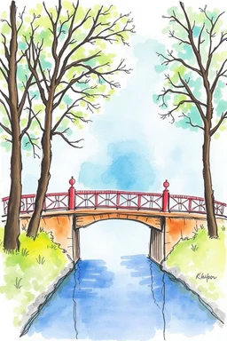 SKETCH WATERCOLOR PASTEL COLOURS - “The Dreambridge”