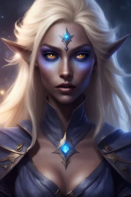 masterpiece, expressive eyes, perfect face, fantasy female drow wizard, blonde hair, 4k