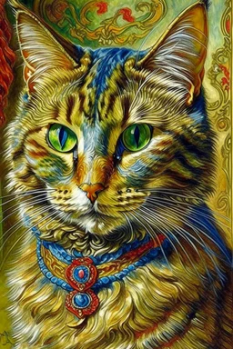 Portrait of a cat by Louis wain