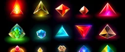 Diamond prism light flares. Crystal caustic light, lens effects and diamond refraction colors overlay vector set. Magic bright colorful sparks and beams. Blurred glowing flashes and bursts