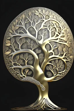 tree of life silvery golden