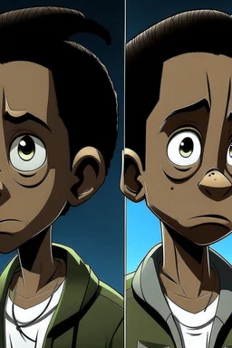 Generate a character modeled after the animation style of “The Boondocks”
