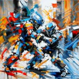 Abstract painting street fighting