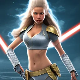 Shakira, star wars bikini uniform Empire officer, grey uniform, movie poster, heroic gaze windswept hair