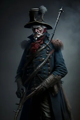 70 years old victorian bloodborne soldier with a musket