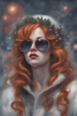 Christmas is as relaxed cheerful as a snowman hanging out in sunglasses! Ginger hair Alexandra "Sasha" Aleksejevna Lussin psychology erect oil paiting by artgerm display Hans Ruedi Giger style in style In Sigmund Freud's Freudian depth psychology, Nipples erect style dream, symptom, image artgerm display style punk anarchists in the backI hope your Christmas is as relaxed and cheerful as a snowman hanging out in sunglasses!