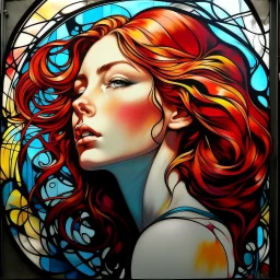 Young woman. Graffiti Art.