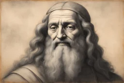 leonardo da vinci in firenze in sunshine, shading pastel and charcoal