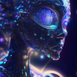 cybernetic and holographic art enchanted, high lighting, intricate, 8k, macro photography