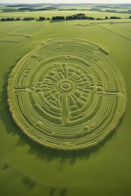 Crop circle formation near stone henge