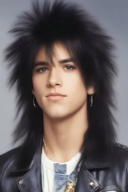 full color image, 1980's yearbook photo, teenager, Frank Carlton Serafino Feranna Jr. aka Nikki Sixx, 14 years old, photorealistic, --ar 9:16 --style raw