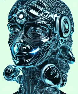 artificial intelligence. ink, poster, acrylic