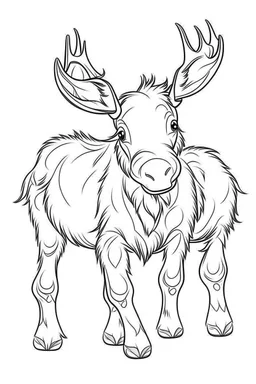 outline art for Moose Calf coloring pages with sitch, white background, Sketch style, full body, only use outline, toddlers style, clean line art, white background, no shadows and clear and well outlined.