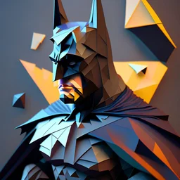 Batman, minimalista, cubismo realista, hiperdetallada, calidad ultra, 8k