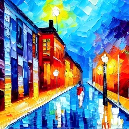 Russian street!! Neo-impressionism expressionist style oil painting :: smooth post-impressionist impasto acrylic painting :: thick layers of colorful textured paint.