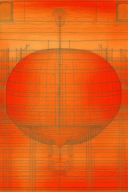 An orangish red basketball field on an airship designed in ancient Egyptian architectures and sculptures painted by Paul Klee