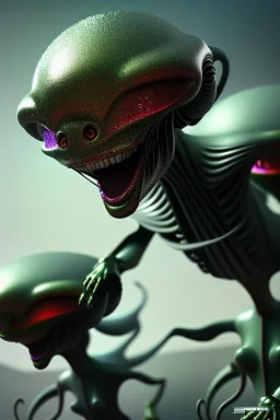 Strange aliens, 8k, finely detailed, photo realistic.