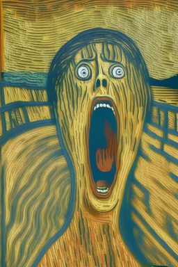 The Scream in Gustav Klimt style