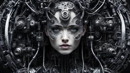 by Arthur Stanley Wilkinson, (x-ray effect but extremely beautiful:1.4), (intricate details, masterpiece, best quality:1.4) , in the style of nicola samori, Biomechanical cyberpunk, cybernetics, human-machine fusion, dystopian, organic meets artificial, dark, intricate,, looking at viewer