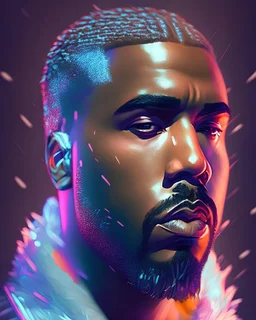 Kanye West, head and shoulders portrait, 8k resolution concept art portrait by Ed Paschke, Artgerm, WLOP, Alphonse Mucha dynamic lighting hyperdetailed intricately detailed Splash art trending on Artstation triadic colors Unreal Engine 5 volumetric lighting,