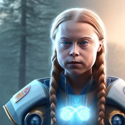  Greta Thunberg portrait octane render, Terran Empire