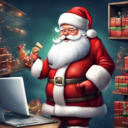 Santa Claus installing a Linux distribution