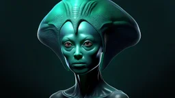 portrait of a young alien woman