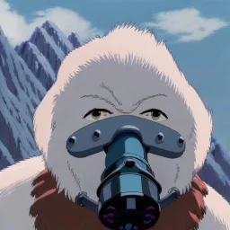 A Yeti with a gas mask