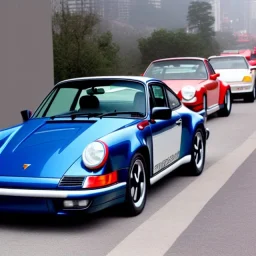 Porsche 911 driving in seoul cybperpunk scene