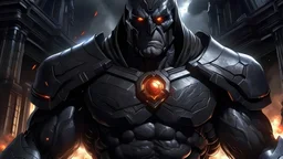 Darkseid, the menacing villain from the Justice League movie in 2021, is portrayed in stunning detail and magnificence. This awe-inspiring image, which could be a digital painting or a highly detailed photograph, captures Darkseid's towering presence and overwhelming power. Every aspect of his appearance is meticulously depicted - his towering figure exudes an intimidating aura, while his muscular physique and imposing armor denote his indomitable strength. Dimly illuminated by an otherworldly g