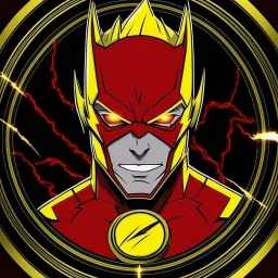 reverse flash animated inside a medalion but dont cut off the edges of the medalion