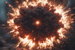 Atomic explosion, made of blood, ULTRA REALISTIC, details, intricate detail, professional lighting, film lighting, 35mm, anamorphic, lightroom, cinematography, bokeh, lens flare, film grain, hdr10, 8k, Roger Deakins, incredibly detailed, reflect, sharpen