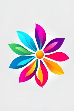 simple but colorful flower logo