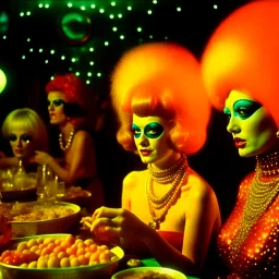 Odd movie shot, odd, jutt, orero dream, ultra surrealistic, exhilarating, dine party, vivid smd, ultra realistic odd women, organs, teqtrew, 88, hypermaximalist figures, light, 1970's Italian odd movie, sinister, Minicavio Quollati style, photography by Marlost Endgulp, ornate, 4k, photorealism